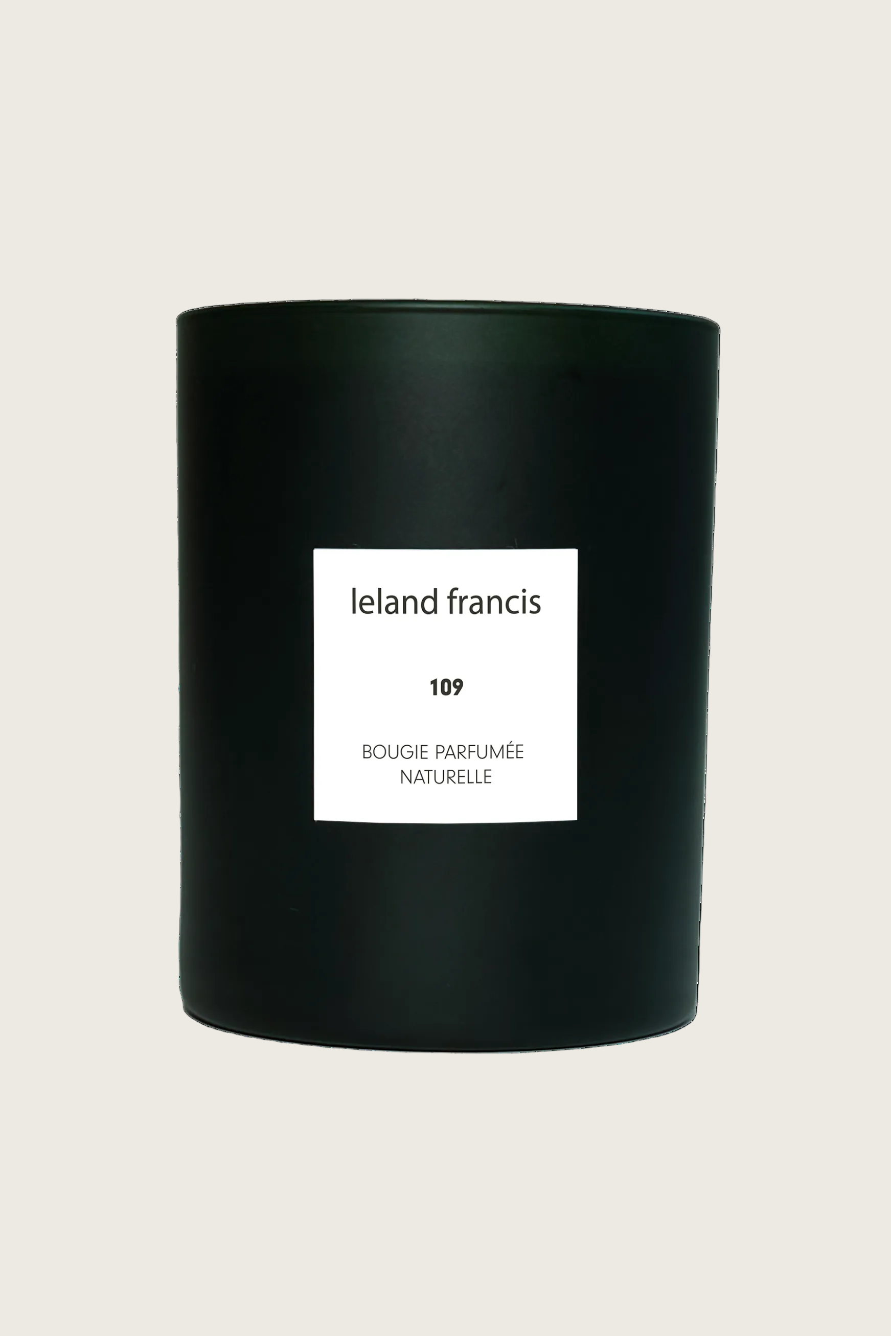candle with a white label on a white background